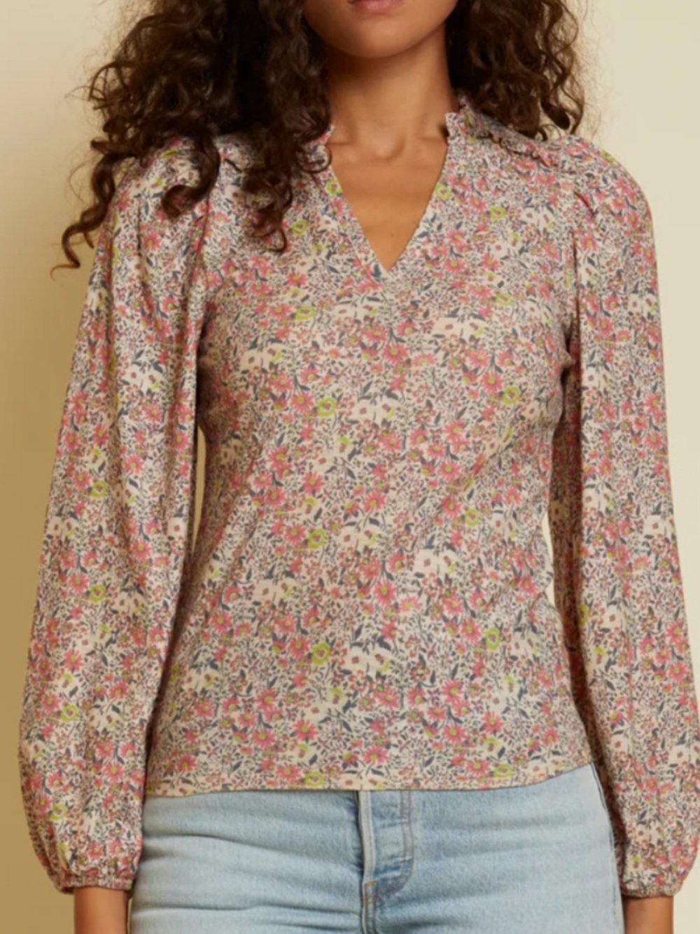 Like New Nation LTD - Claudine Yoked Tee in Superbloom